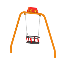 A swing for small children on the playground.